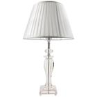 Abajur Cristal Decoração Sala Quarto Mesa Decoração com Interruptor Cúpula Branca 60cm Ref. 762