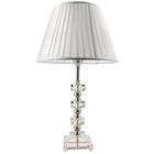 Abajur Cristal Mesa de Cabeceira Sala Quarto Decoração Interruptor Com Cúpula Branca 60cm Ref. 701