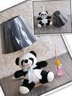 Abajur de mesa luminária infantil ursinho panda quarto bebê