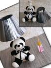 Abajur de mesa luminária ursinho panda infantil unissex quarto bebê