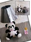 Abajur de mesa luminária ursinho panda infantil unissex quarto bebê