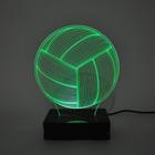 Abajur e Luminária Bola de Vôlei de Acrílico Com LED Verde - Universo Acrílico