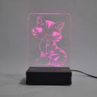 Abajur e Luminária Gato Gatinho de Acrílico com LED Rosa