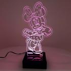 Abajur e Luminária Minnie de Acrílico com LED Rosa