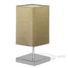 Abajur Eros Quad Shantung Dourado 031 com Base Quadrada