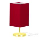 Abajur Eros Quad Vermelho com Base Redonda Dourado - MARRYLUZ