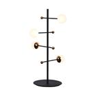 Abajur Fuxico Dourado E Preto 52cm 4x3w 3000k Ju004 Bella - BELLA ILUMINAÇÃO