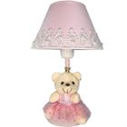 Abajur Infantil Bebê Quarto Criança Rosa Renda Ursa Princesa - Erich Baby