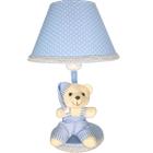 Abajur Infantil De Quarto Bebê Poa Azul Soneca Urso Claro - Erich Baby