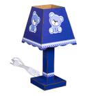 Abajur Infantil Ursinho Azul Luminária Quarto Criança Personalizados