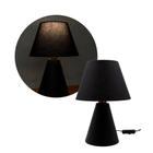 Abajur Luminária de Mesa Cone Preta + Cúpula de Algodão Preto - TANGERINA MCA