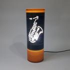 Abajur luminária de mesa Instrumentos Musicais Saxofone