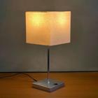 Abajur luminária de Mesa Quadrado Escovado Com Interruptor Com Cúpula Para Decoração Casa e Sala, Quarto Cabeceira de Cama, Escritório estudar