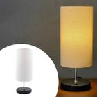 Abajur Luminária de Mesa Redondo Com Interruptor e bivolt Com Cúpula algodão Ref 84