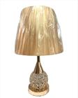 Abajur Luminária Metal DOURADO Cúpula Bege Bivolt 42x25cm