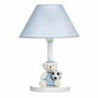 Abajur Madeira Urso Com Bola Azul Quarto Bebê Infantil - Potinho de mel