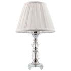 Abajur para Sala Mesa Quarto Decoração de Ambiente Cristal K9 com Cúpula Branca Plissada Ref. 182