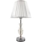 Abajur Sensível ao Toque Sala Mesa Quarto Decoração Ambiente Cristal K9 Cúpula Branca Plissada Ref. 892 - R3P IMPORT