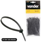 Abraçadeira de Nylon 100 x 2,5 MM Kit c/ 1.000 Unidades Preto VONDER