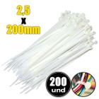 Abraçadeira Nylon Presilha Fita Amarra 20cm X2,5mm 200un