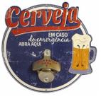 Abridor de Garrafas Parede Bar Churrasqueira - Cerveja Em Caso de Emergência