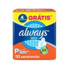 Absorvente Always Super Protecao Seca com Abas 32 Unidades Leve mais Por menos