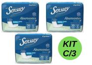 Absorvente Capricho Sensaty Premium c/20 unid c/fita adesivas (Kit com 3 pacotes )
