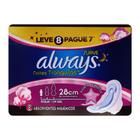 Absorvente com Abas Always Noturno Pink Suave Leve 8 Pague 7