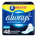 Absorvente Noturno Always Noites Tranquilas Cobertura Seca com Abas Leve 48 Pague 40 Unidades