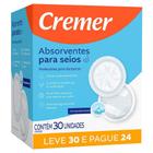 Absorvente para seios cremer leve 30 pague 24 un