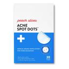 Acne Spot Dots, fatias de pêssego, adesivos hidrocolóides de 30 quilates