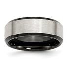 Aço inoxidável Beveled Edge Preto IP-chapeado 8mm Brushed Ban