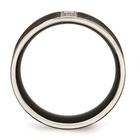 Aço inoxidável escovado preto IP Flat Three CZ Ring