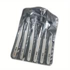 Aço inoxidável Pinças Repair Tool, Precisão Industrial, Bent, reto, 6pcs