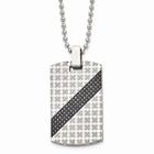 Aço Inoxidável Polido 1/2ct tw. Diamante Dog Tag Colar