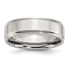 Aço inoxidável Ridged Edge 7mm Banda Polida