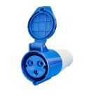 Acoplamento industrial 6h 2p+t 32a 200/250v azul mgi-223 jng