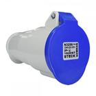 Acoplamento Industrial Femea Steck Newkon 2 Polos+Terra 200V. A 250V. 32A. Azul N3256