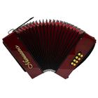 Acordeon 8 Baixos Minuano 21 Botões Vermelho Sanfona