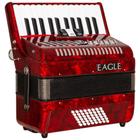 Acordeon Eagle EGA0348 PRD 03 Registros Vermelho Com Bag