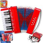 Acordeon Sanfona Gaita Infantil 8 Baixos 17 Teclas Brinquedo