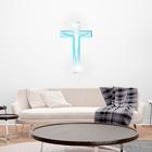 Acrílico Decorativo Espelhado A Cruz De Cristo Azul