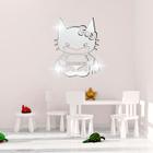 Acrílico Decorativo Espelhado Hello Kitty + Batman Prata - Papel de Parede Decore