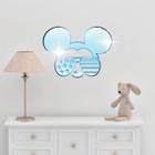 Acrílico Decorativo Espelhado Mickey Mouse De Óculos Azul