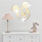 Acrílico Decorativo Espelhado Mickey Mouse Dourado