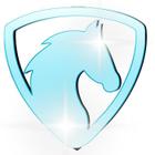 Acrílico Decorativo Espelhado Silhueta De Um Cavalo Azul