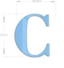 Acrílico Espelhado Decorativo Alfabeto Letra C Azul