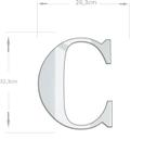 Acrílico Espelhado Decorativo Alfabeto Letra C Prata