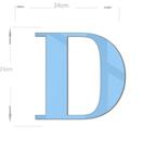 Acrílico Espelhado Decorativo Alfabeto Letra D Azul