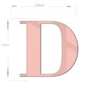 Acrílico Espelhado Decorativo Alfabeto Letra D Rose